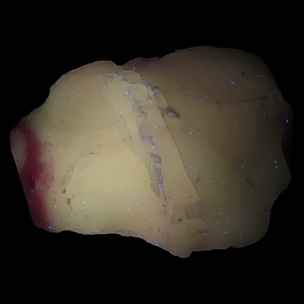 Custard Burmese Pink Art Glass Cullet Manganese Glowing Slag Garden Rock #4GX120
